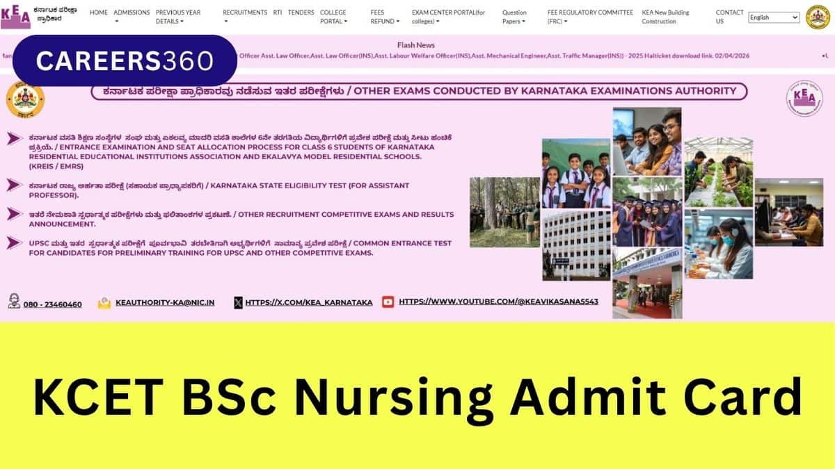 KCET BSc Nursing Admit Card 2026 (Today): Direct Download Link